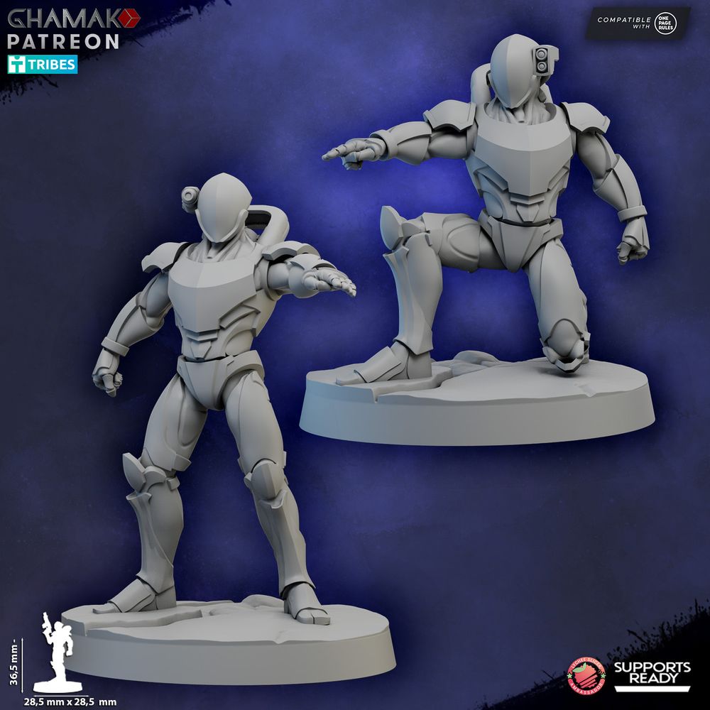 Space Elves Kythera With Clades, Eldar proxy miniature, 28mm heroic scale unpainted resin, view 4