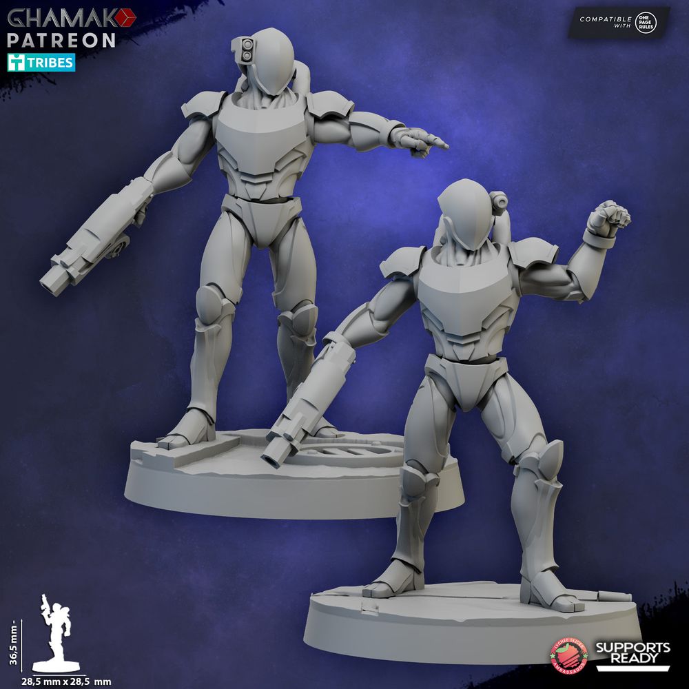 Space Elves Kythera With Clades, Eldar proxy miniature, 28mm heroic scale unpainted resin, view 5