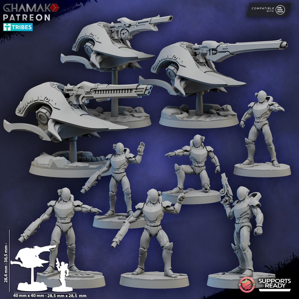 Space Elves Kythera With Clades, Eldar proxy miniature, 28mm heroic scale unpainted resin, view 8