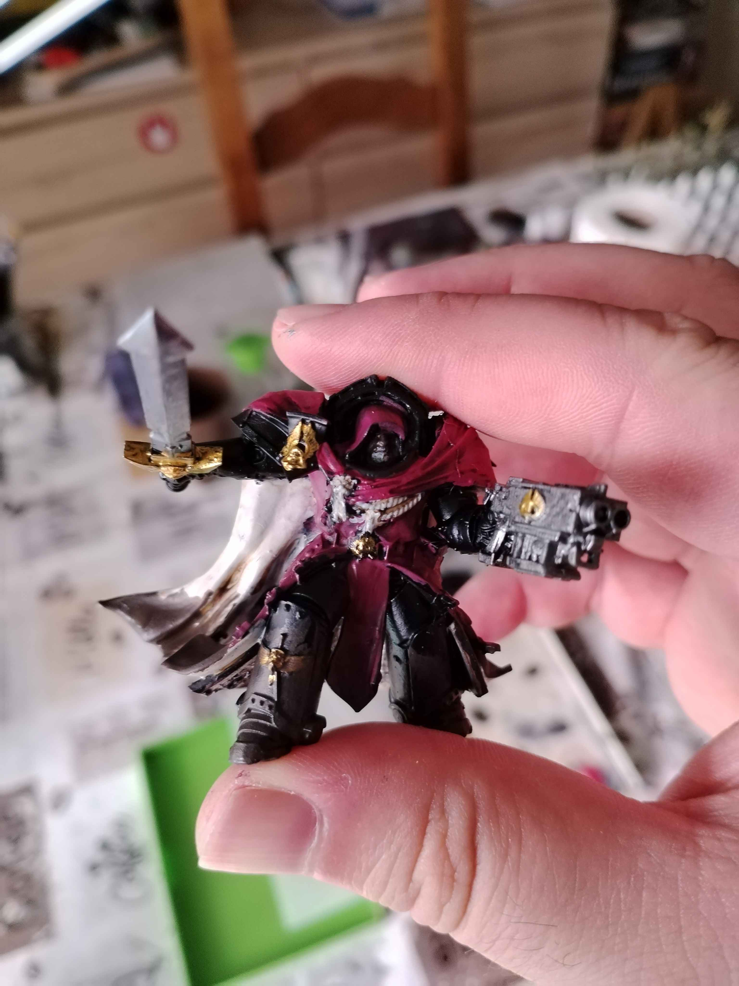 Hooded Knights Exterminator Hero, proxy miniature, character, 28mm heroic scale unpainted resin, view 5