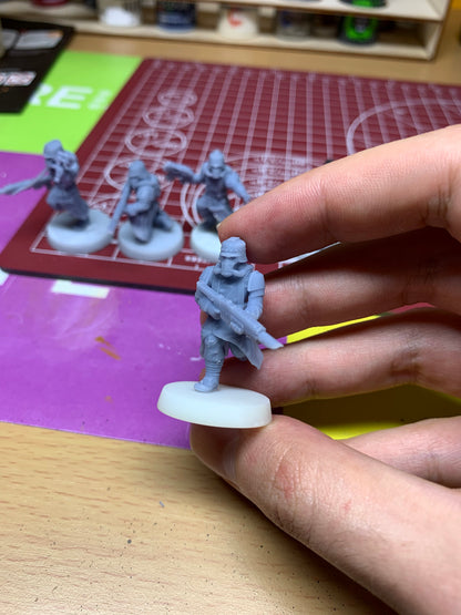 Grim Guard Trench Runners, Imperial Army proxy miniature, infantry, 28mm heroic scale unpainted resin, view 3