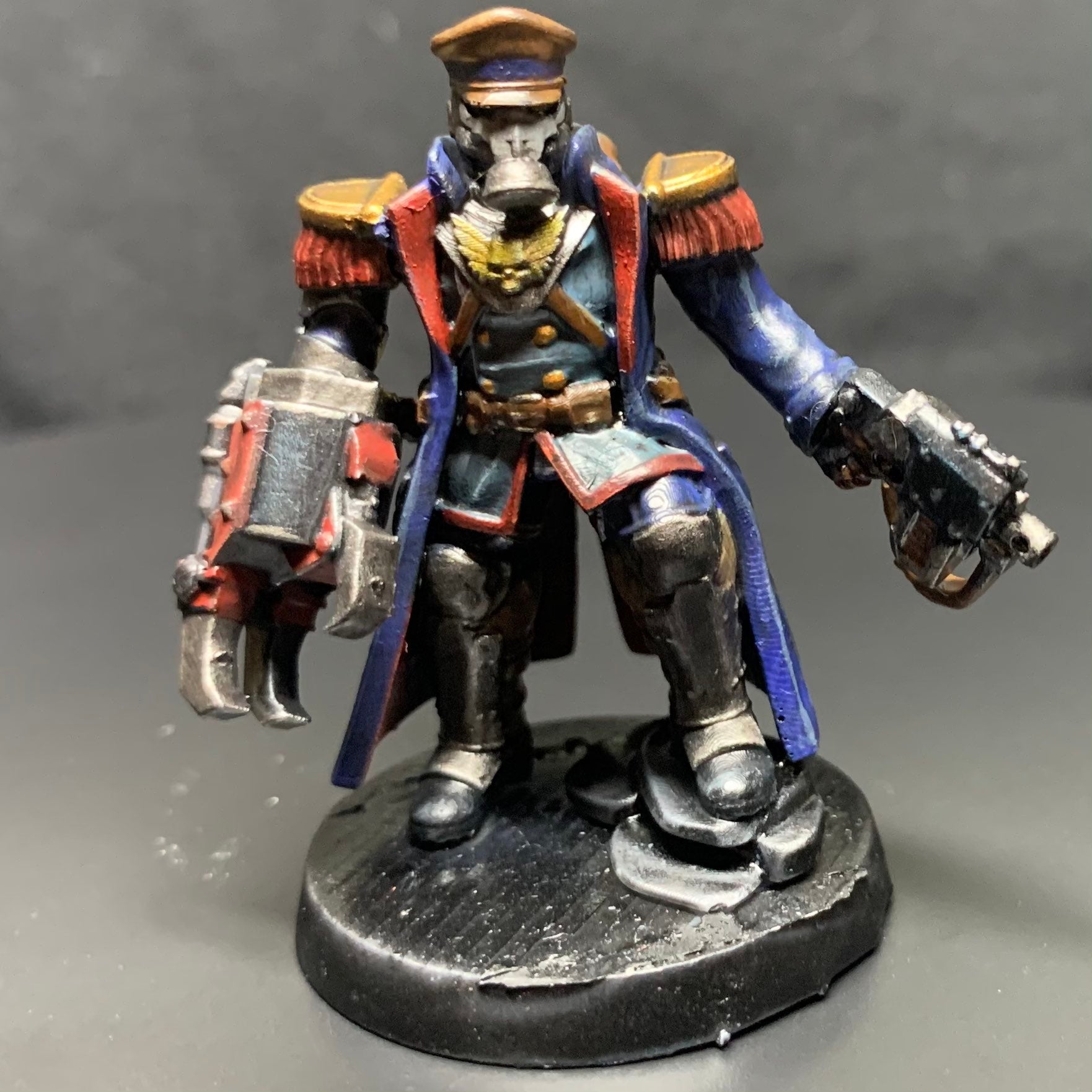 Grim Guard Officer, Imperial Army proxy miniature, infantry, 28mm heroic scale unpainted resin, view 3