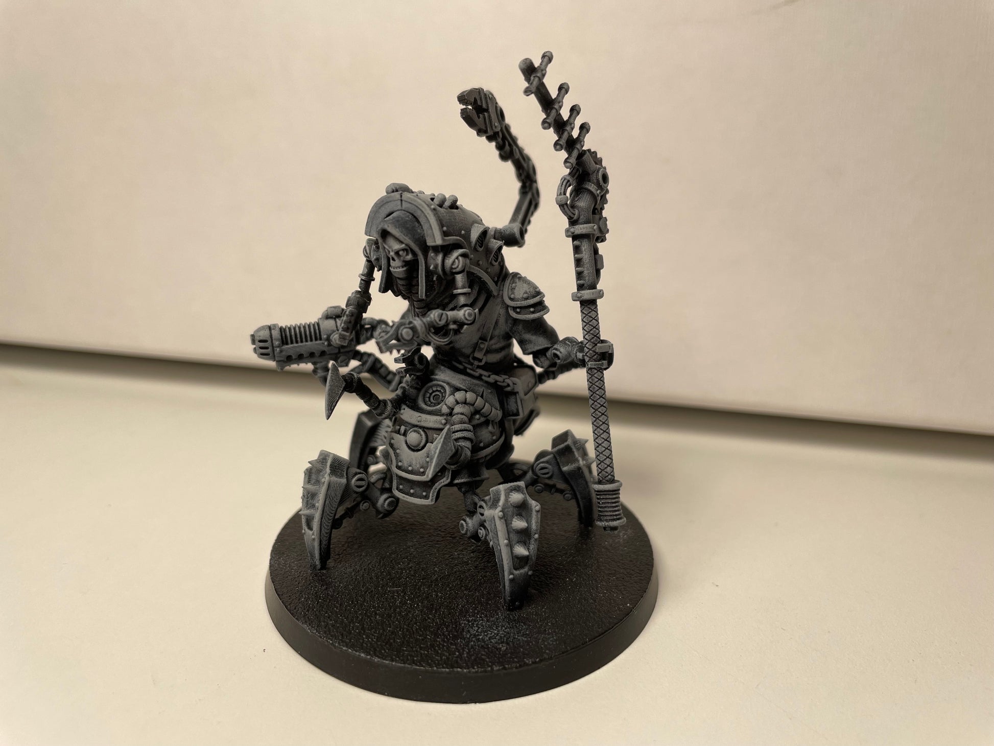 Scavenger Buglator, Tech Priests proxy miniature, 28mm heroic scale unpainted resin, view 5