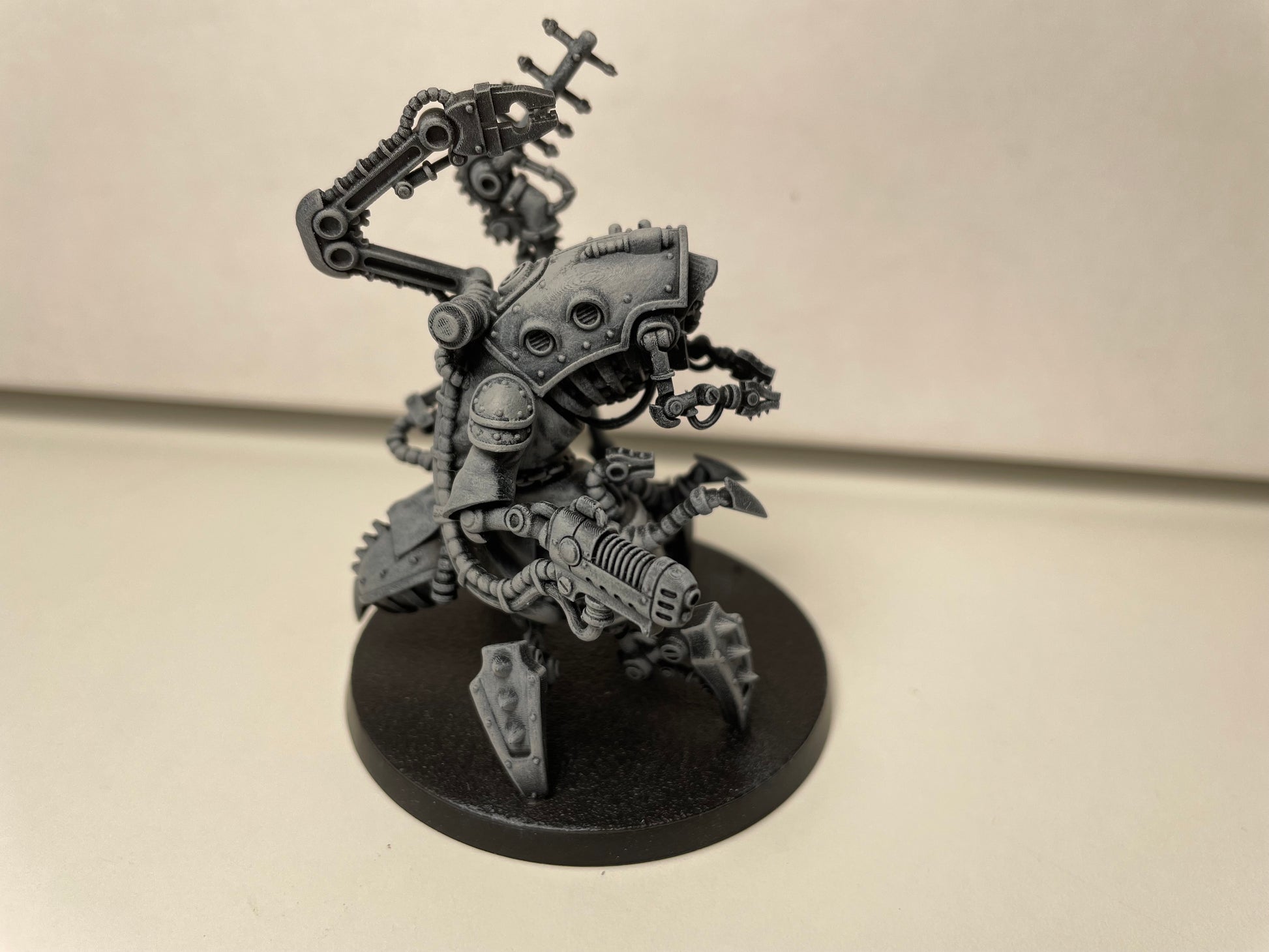 Scavenger Buglator, Tech Priests proxy miniature, 28mm heroic scale unpainted resin, view 6