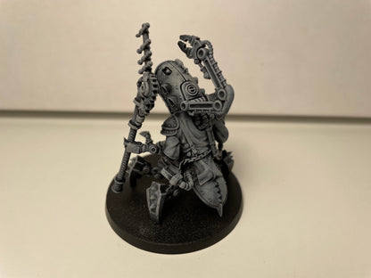 Scavenger Buglator, Tech Priests proxy miniature, 28mm heroic scale unpainted resin, view 4