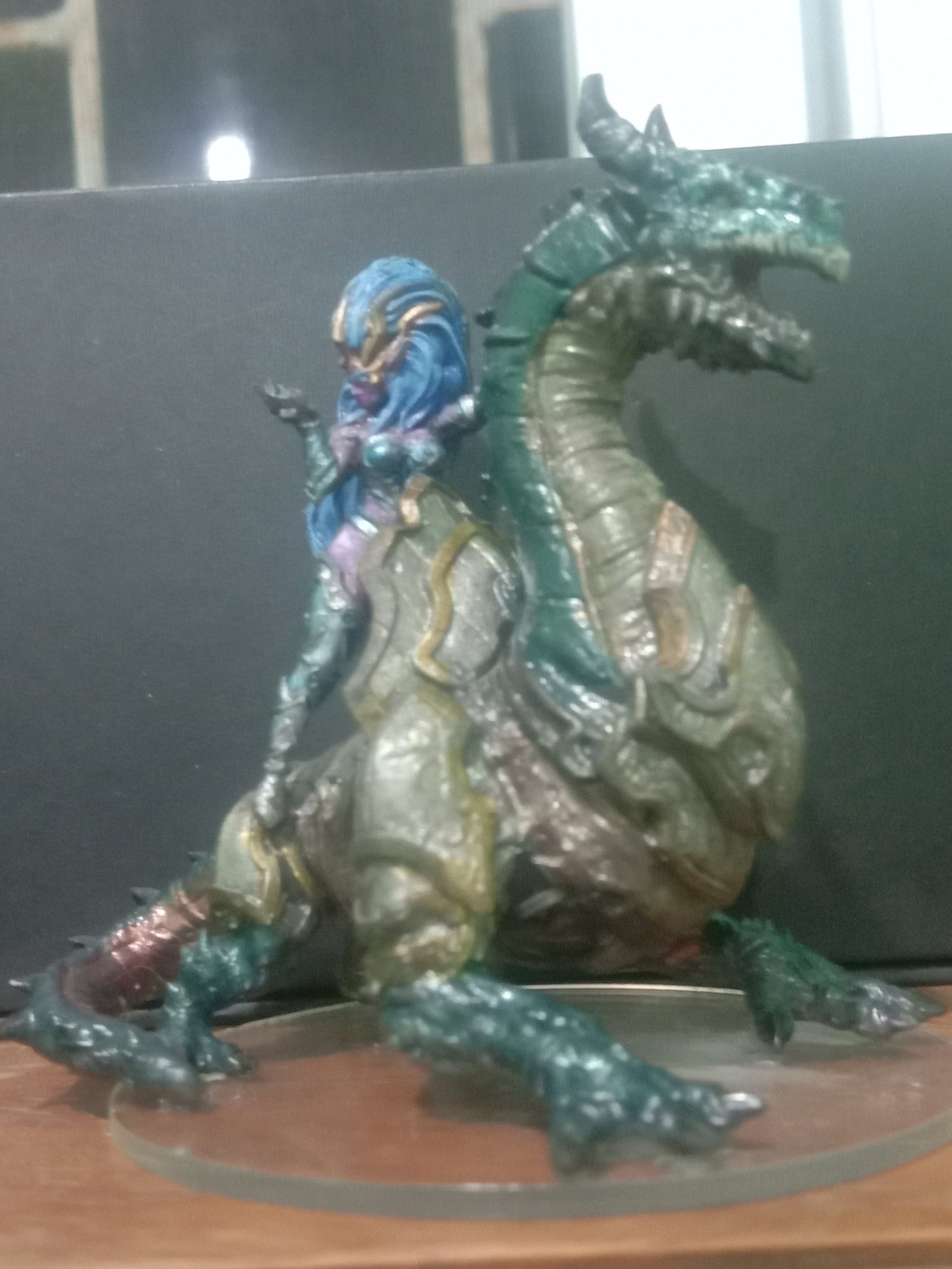 Dark Eldar Queen On Hydra, proxy miniature, character, 28mm heroic scale unpainted resin, view 5