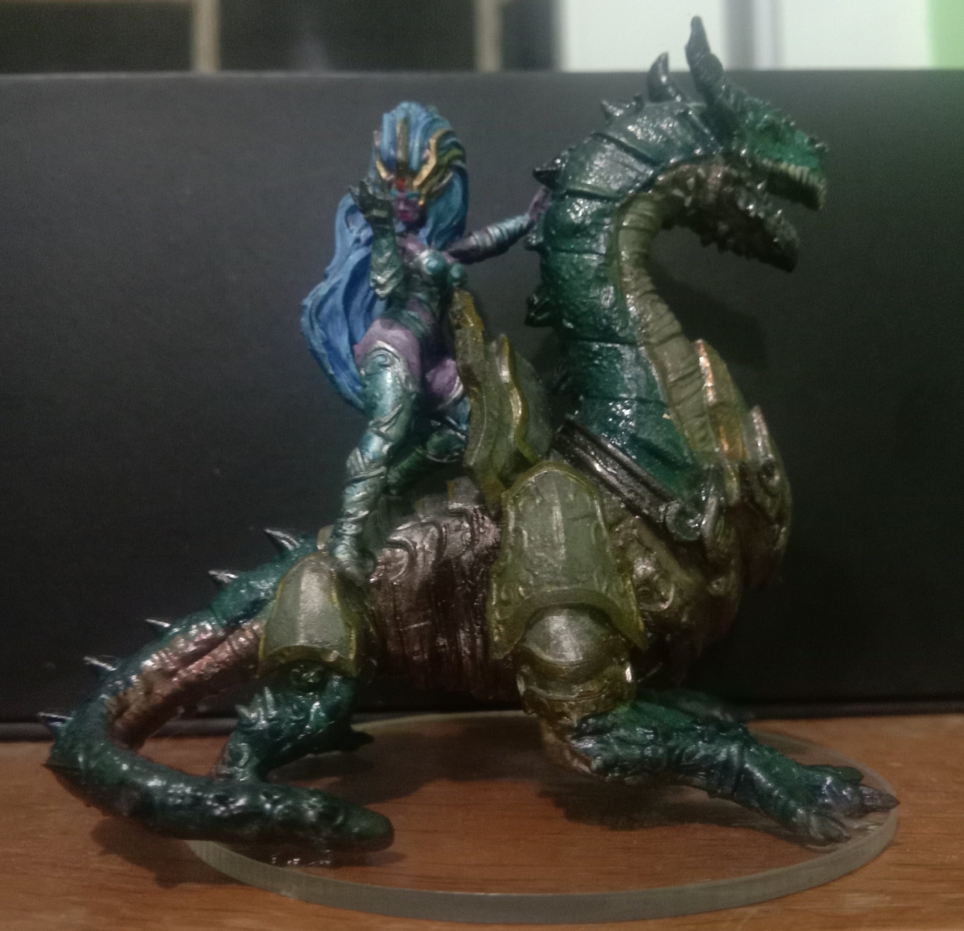 Dark Eldar Queen On Hydra, proxy miniature, character, 28mm heroic scale unpainted resin, view 6