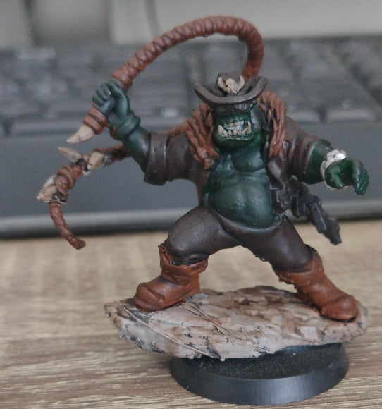 Orks Boogers Slaver, proxy miniature, 28mm heroic scale unpainted resin, view 2
