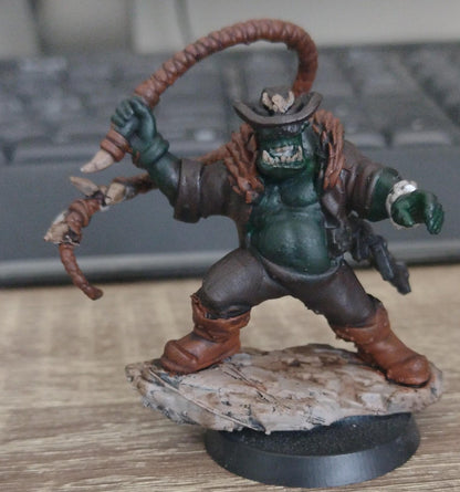 Orks Boogers Slaver, proxy miniature, 28mm heroic scale unpainted resin, view 2
