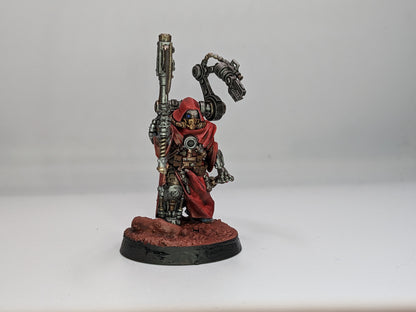 Scavenger Commander, Tech Priests proxy miniature, character, 28mm heroic scale unpainted resin, view 4
