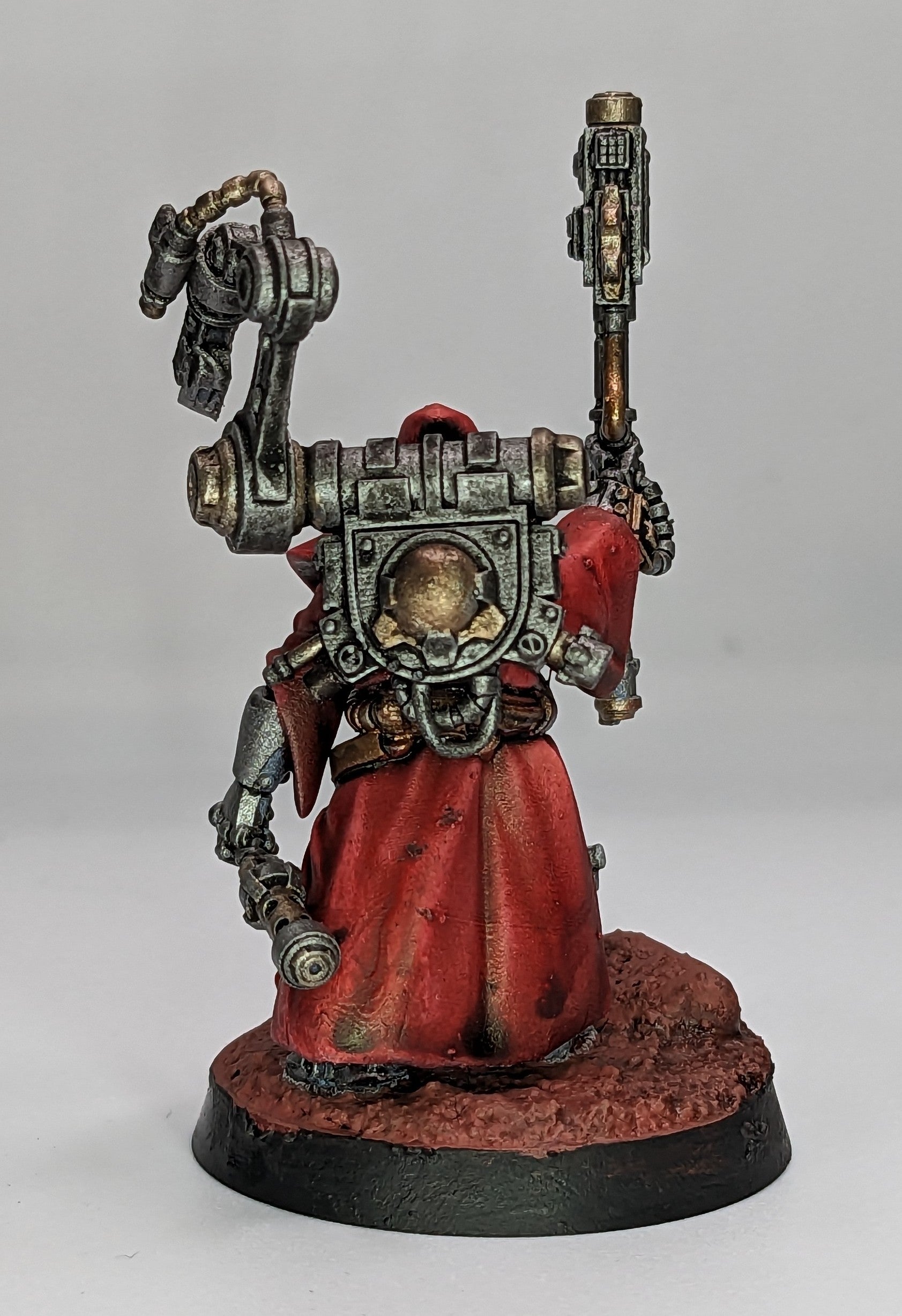 Scavenger Commander, Tech Priests proxy miniature, character, 28mm heroic scale unpainted resin, view 5
