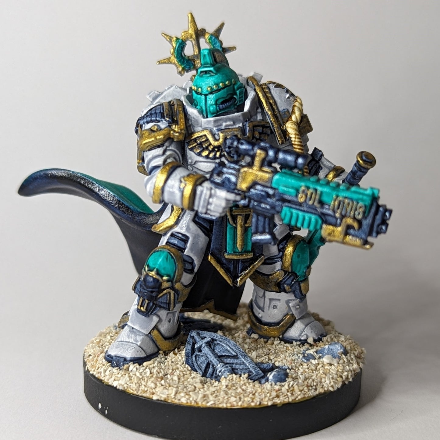 Space Knights Centurion, proxy miniature, 28mm heroic scale unpainted resin, view 3
