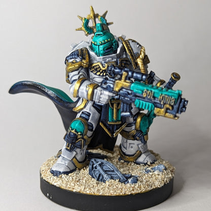 Space Knights Centurion, proxy miniature, 28mm heroic scale unpainted resin, view 3
