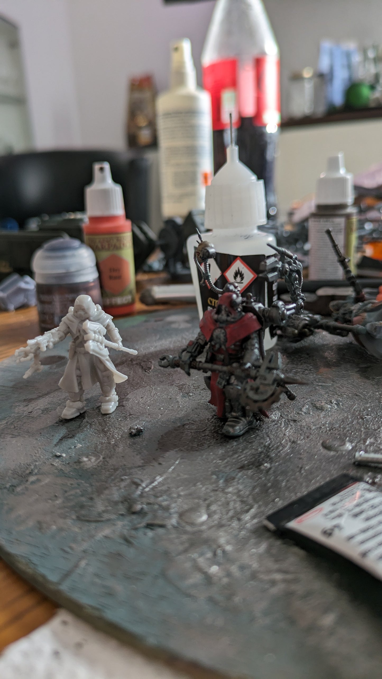 Frostborn Division Machine Cult Engineer, Imperial Army proxy miniature, character, 28mm heroic scale unpainted resin, view 4
