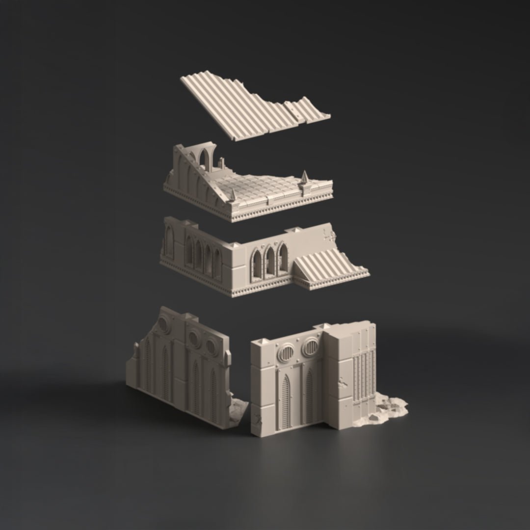 Ruined Hangar, Phoebian V Airfield - MiniForge